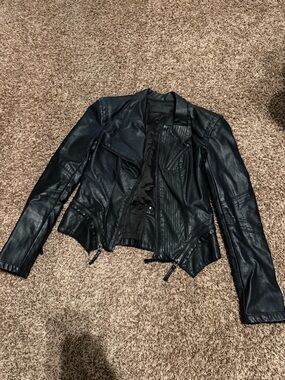 Women's Black Faux Leather Jacket
